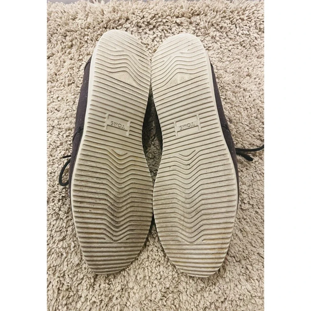 TOMS Men’s Size 11 Gray Canvas Lace Up Casual Oxford Shoes Rubber Sole